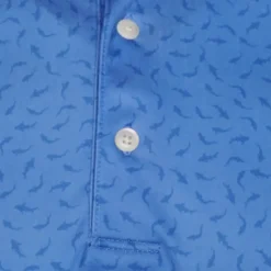 Greg Norman Men's Mini Shark Print Golf Polo Shirt