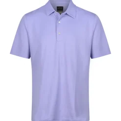 Greg Norman Men's Neck Logo Stretch Golf Polo Shirt