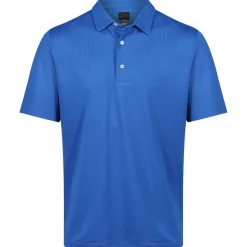 Greg Norman Men's Neck Logo Stretch Golf Polo Shirt