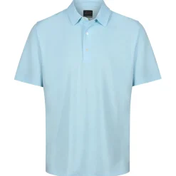 Greg Norman Men's Neck Logo Stretch Golf Polo Shirt