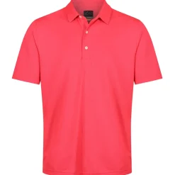 Greg Norman Men's Neck Logo Stretch Golf Polo Shirt