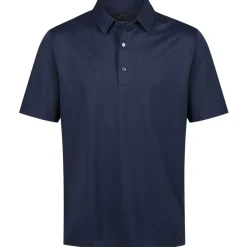 Greg Norman Men's Neck Logo Stretch Golf Polo Shirt