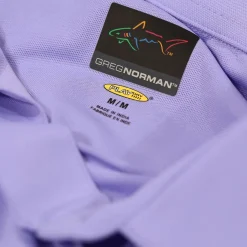 Greg Norman Men's Neck Logo Stretch Golf Polo Shirt