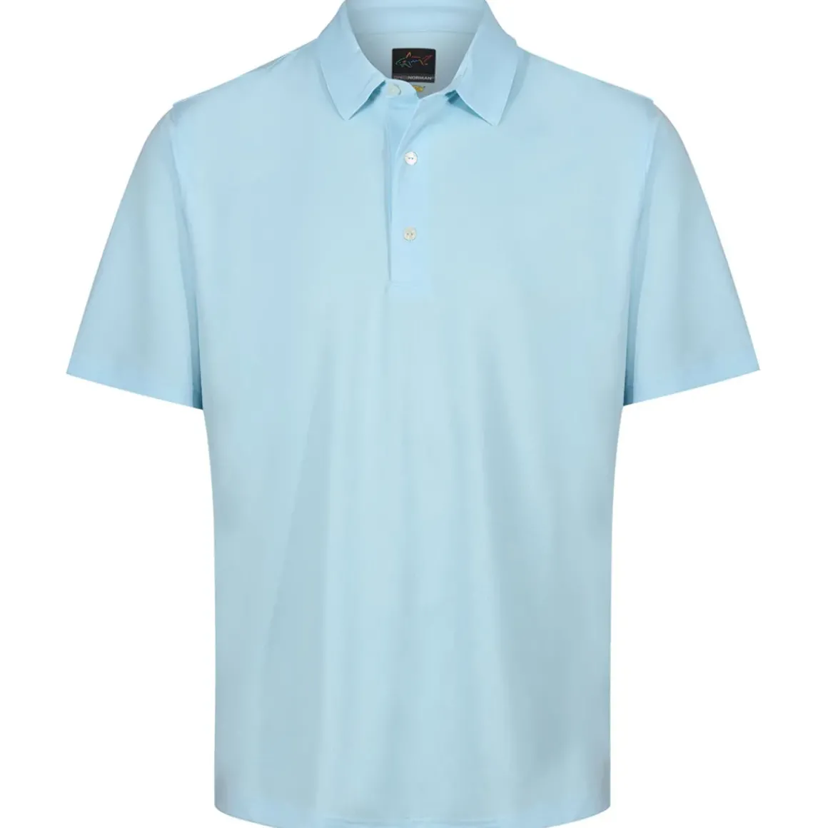 Greg Norman Men's Neck Logo Stretch Golf Polo Shirt