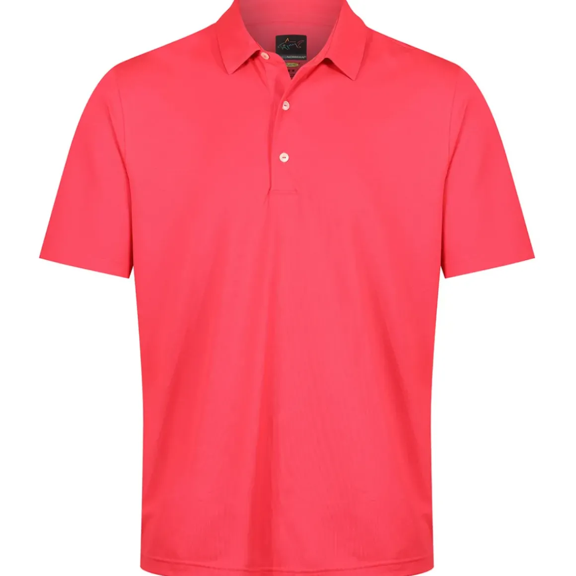Greg Norman Men's Neck Logo Stretch Golf Polo Shirt