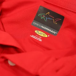 Greg Norman Men's Neck Logo Stretch Golf Polo Shirt