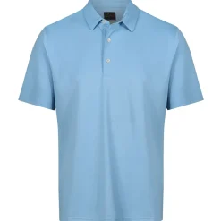 Greg Norman Men's Neck Logo Stretch Golf Polo Shirt