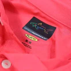 Greg Norman Men's Neck Logo Stretch Golf Polo Shirt
