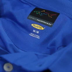 Greg Norman Men's Neck Logo Stretch Golf Polo Shirt