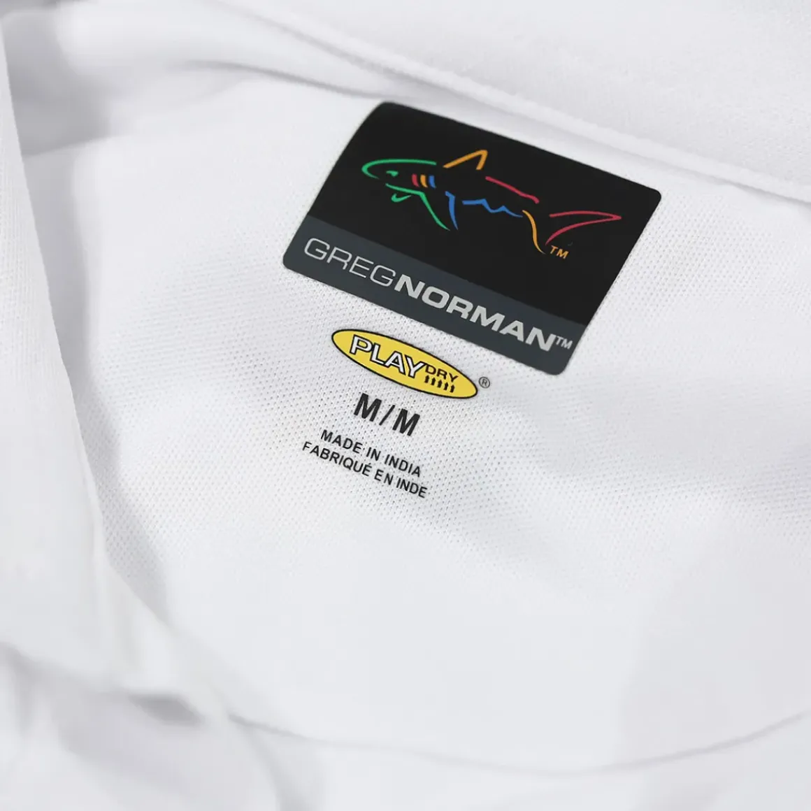 Greg Norman Men's Neck Logo Stretch Golf Polo Shirt