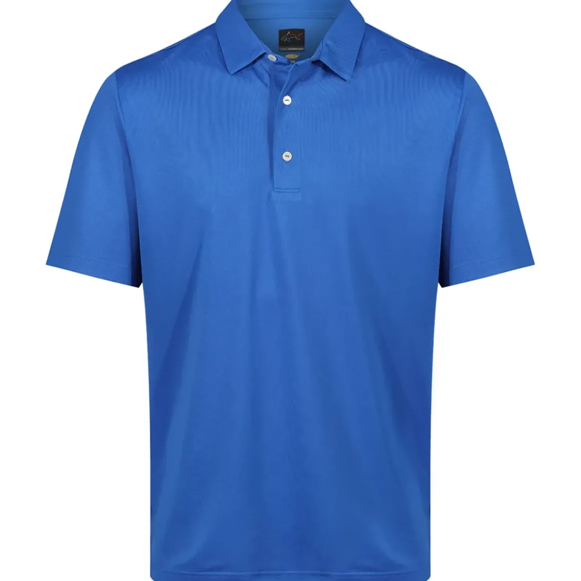 Greg Norman Men's Neck Logo Stretch Golf Polo Shirt