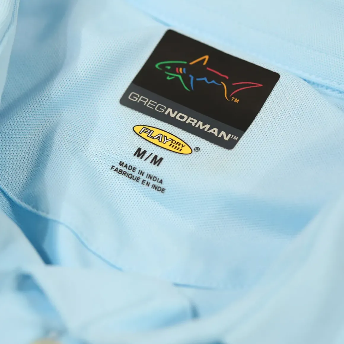 Greg Norman Men's Neck Logo Stretch Golf Polo Shirt