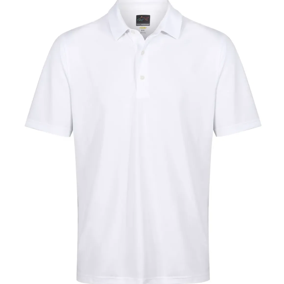 Greg Norman Men's Neck Logo Stretch Golf Polo Shirt