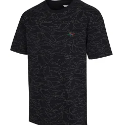 Greg Norman Men's Shark Print Cotton Golf T-Shirt