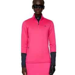 J.Lindeberg Ladies Aerial Blocked Quarter Zip Golf Mid Layer