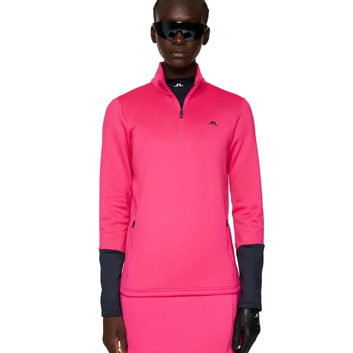 J.Lindeberg Ladies Aerial Blocked Quarter Zip Golf Mid Layer