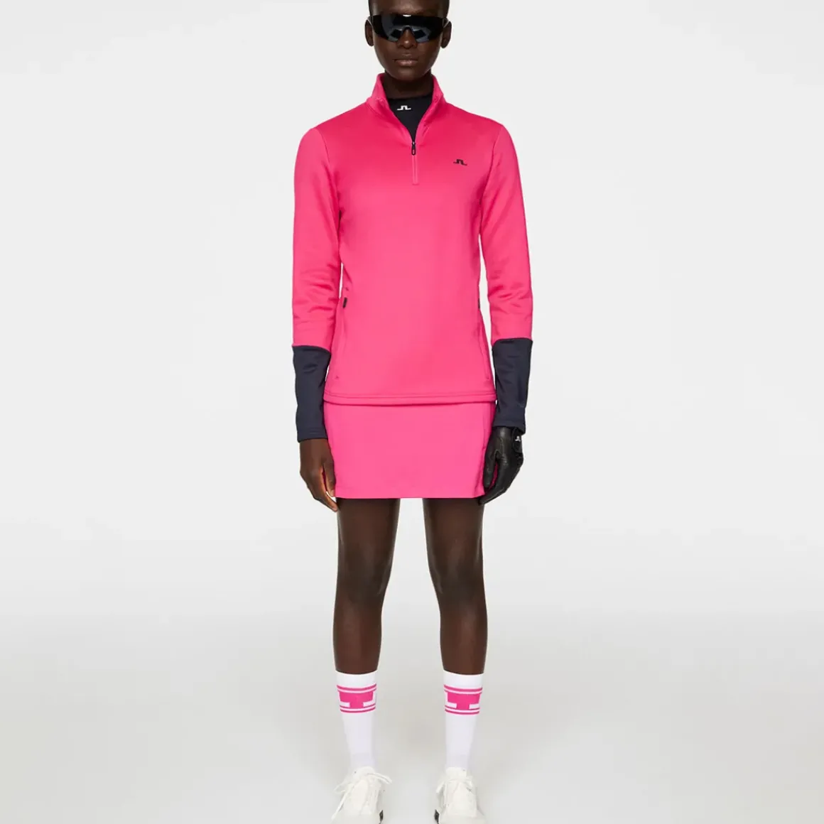 J.Lindeberg Ladies Aerial Blocked Quarter Zip Golf Mid Layer