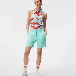 J.Lindeberg Ladies Dena Print Sleeveless Golf Polo Shirt