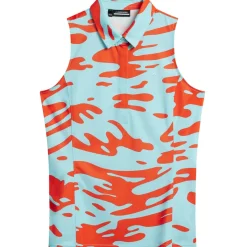 J.Lindeberg Ladies Dena Print Sleeveless Golf Polo Shirt