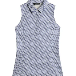 J.Lindeberg Ladies Dena Print Sleeveless Golf Polo Shirt