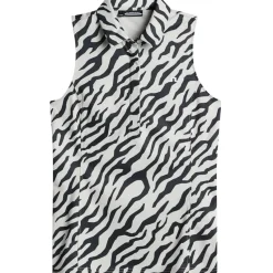 J.Lindeberg Ladies Dena Print Sleeveless Golf Polo Shirt