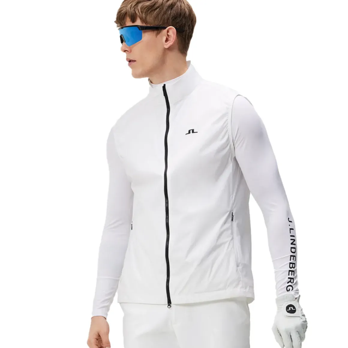 J.Lindeberg Men's Ash Light Packable Golf Vest