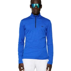 J.Lindeberg Men's Destry Melange Quarter Zip Golf Mid Layer