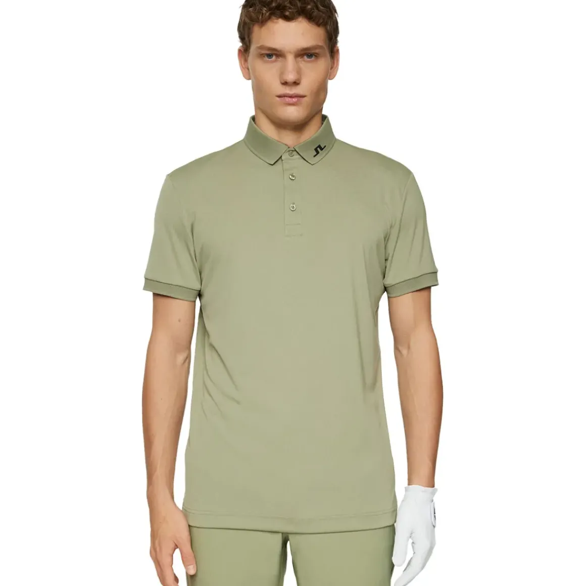 J.Lindeberg Men's KV Rear Logo Print Golf Polo Shirt