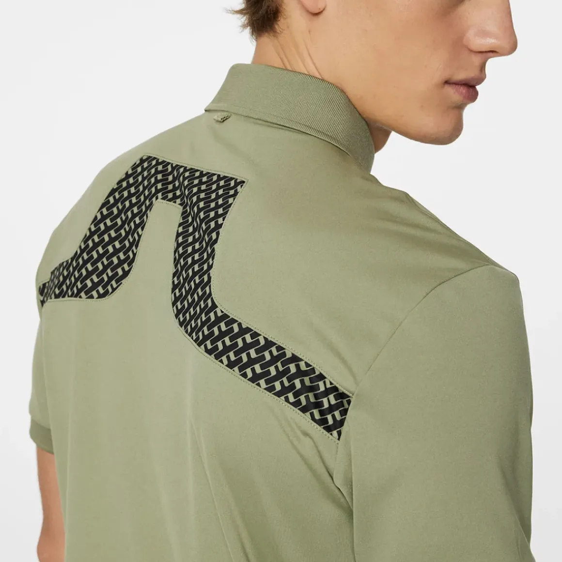 J.Lindeberg Men's KV Rear Logo Print Golf Polo Shirt