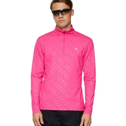 J.Lindeberg Men's Luke Deboss Quarter Zip Golf Mid Layer