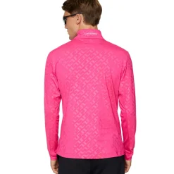 J.Lindeberg Men's Luke Deboss Quarter Zip Golf Mid Layer