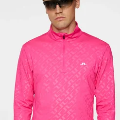 J.Lindeberg Men's Luke Deboss Quarter Zip Golf Mid Layer