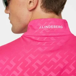 J.Lindeberg Men's Luke Deboss Quarter Zip Golf Mid Layer