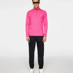 J.Lindeberg Men's Luke Deboss Quarter Zip Golf Mid Layer