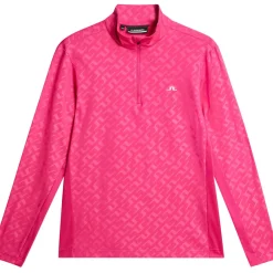 J.Lindeberg Men's Luke Deboss Quarter Zip Golf Mid Layer
