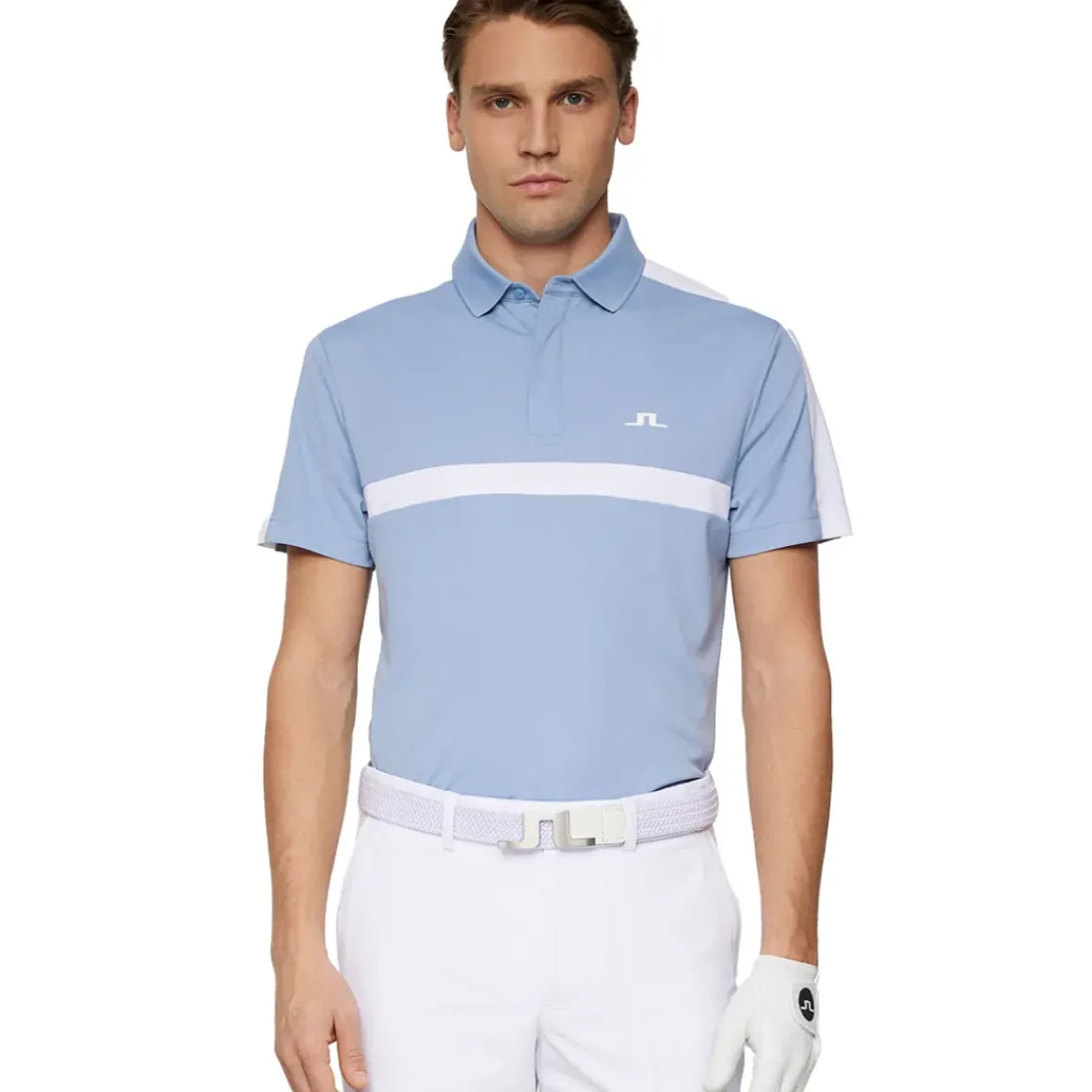 J.Lindeberg Men's Sebastian Chest Stripe Golf Polo Shirt
