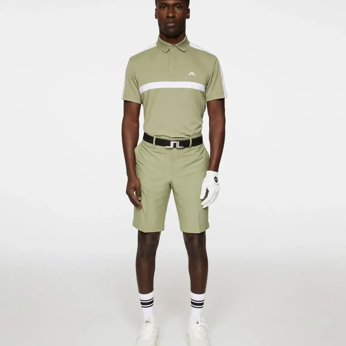 J.Lindeberg Men's Sebastian Chest Stripe Golf Polo Shirt