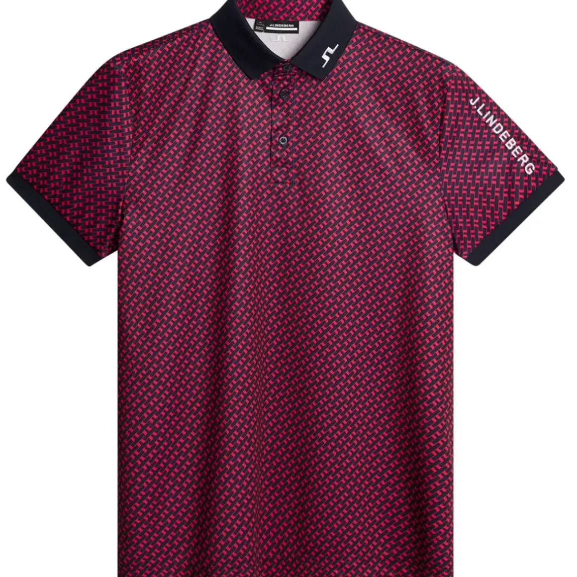 J.Lindeberg Men's Tour Tech Arm Print Golf Polo Shirt