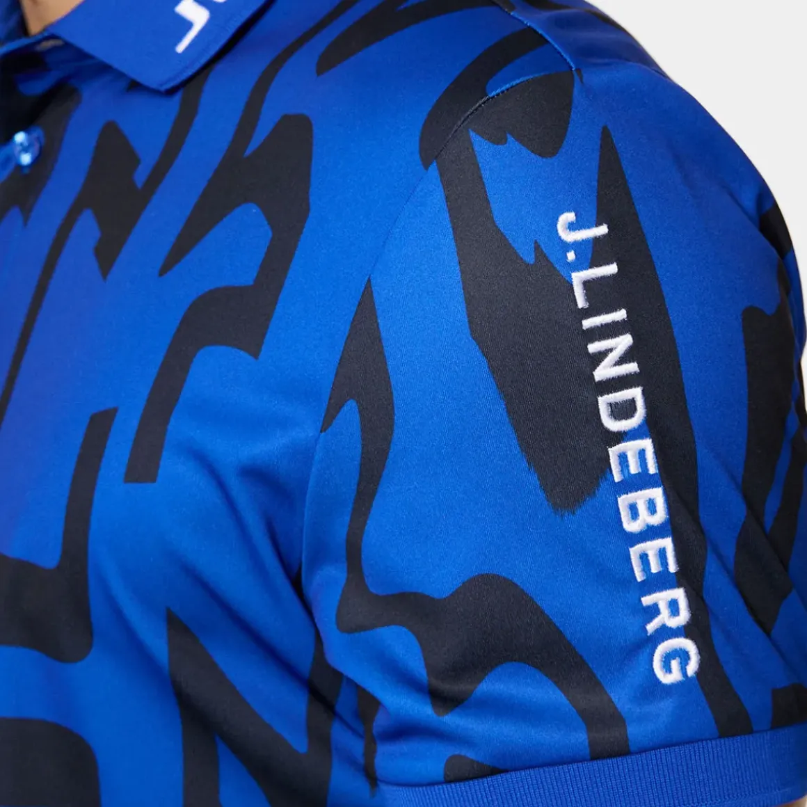 J.Lindeberg Men's Tour Tech Print Golf Polo Shirt