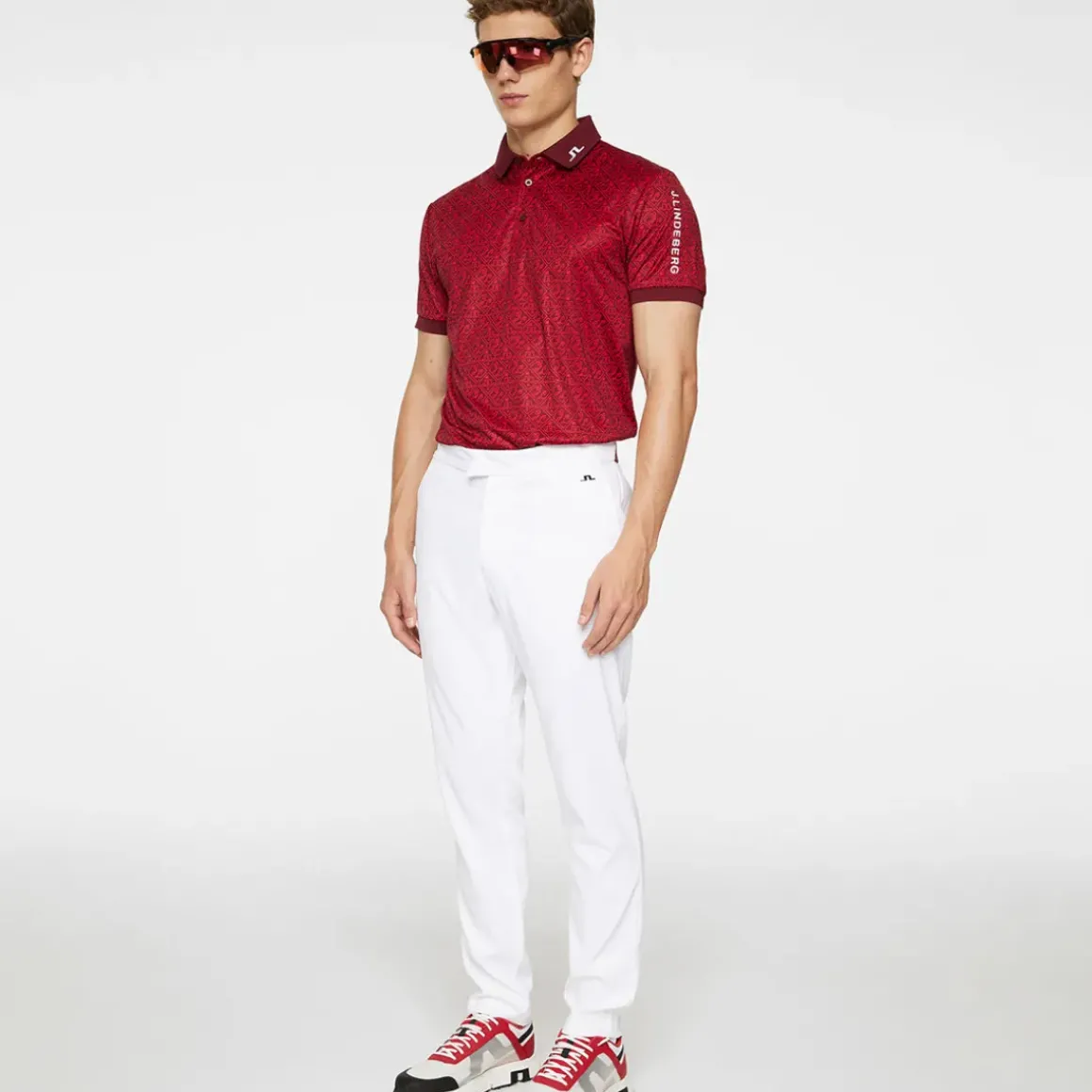 J.Lindeberg Men's Tour Tech Print Golf Polo Shirt