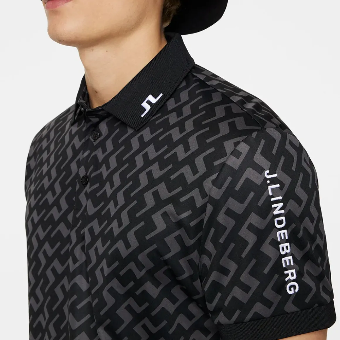 J.Lindeberg Men's Tour Tech Print Golf Polo Shirt