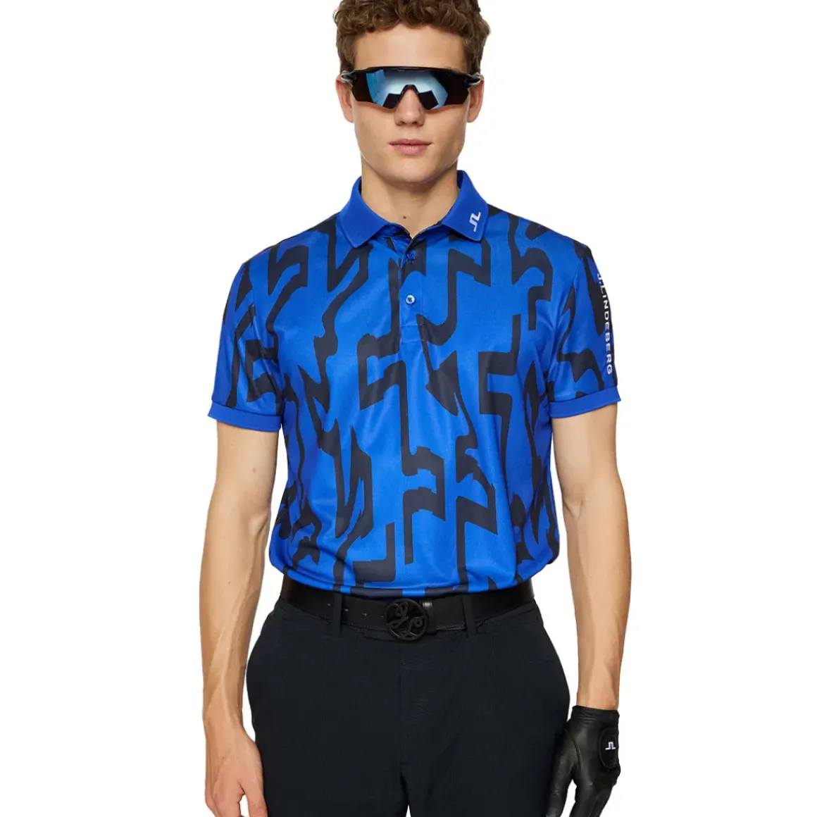 J.Lindeberg Men's Tour Tech Print Golf Polo Shirt