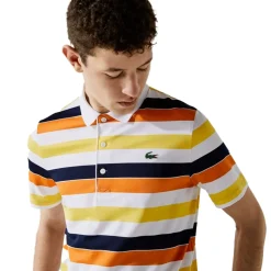 Lacoste Men's SPORT Breathable Striped Stretch Golf Polo Shirt