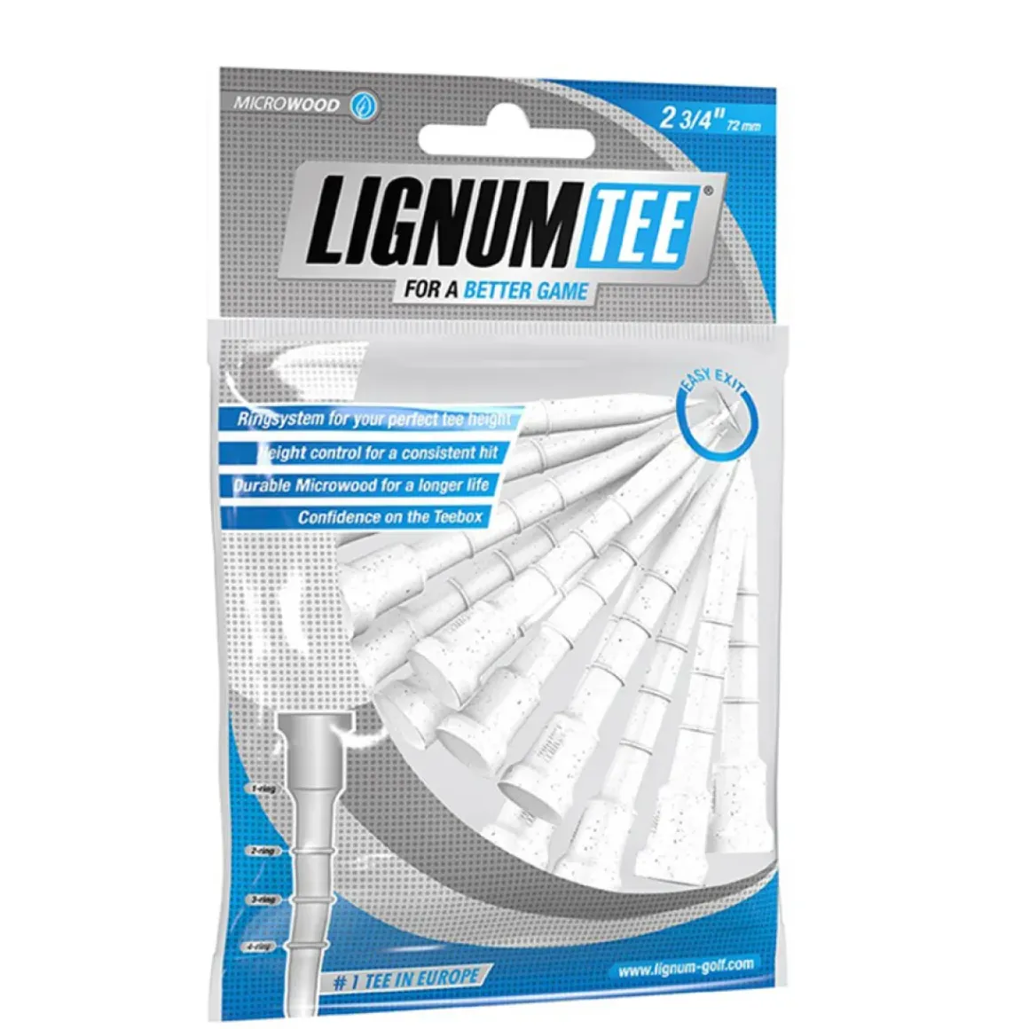 Lignum Composite 72mm Wooden Golf Tees - 12 Pack