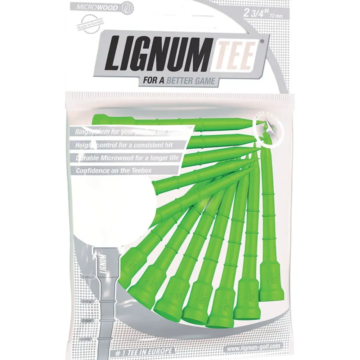 Lignum Composite 72mm Wooden Golf Tees - 12 Pack