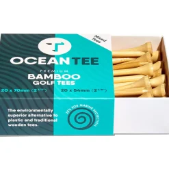 OCEANTEE 54mm & 70mm Bamboo Golf Tees - 40 Mixed Pack
