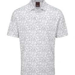Oscar Jacobson Men's Hollow Geo Print Golf Polo Shirt