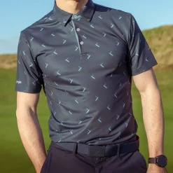 PING Men's Gold Putter Print Golf Polo Shirt