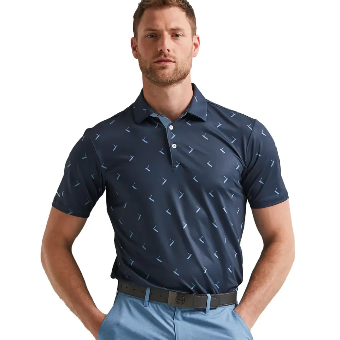 PING Men's Gold Putter Print Golf Polo Shirt