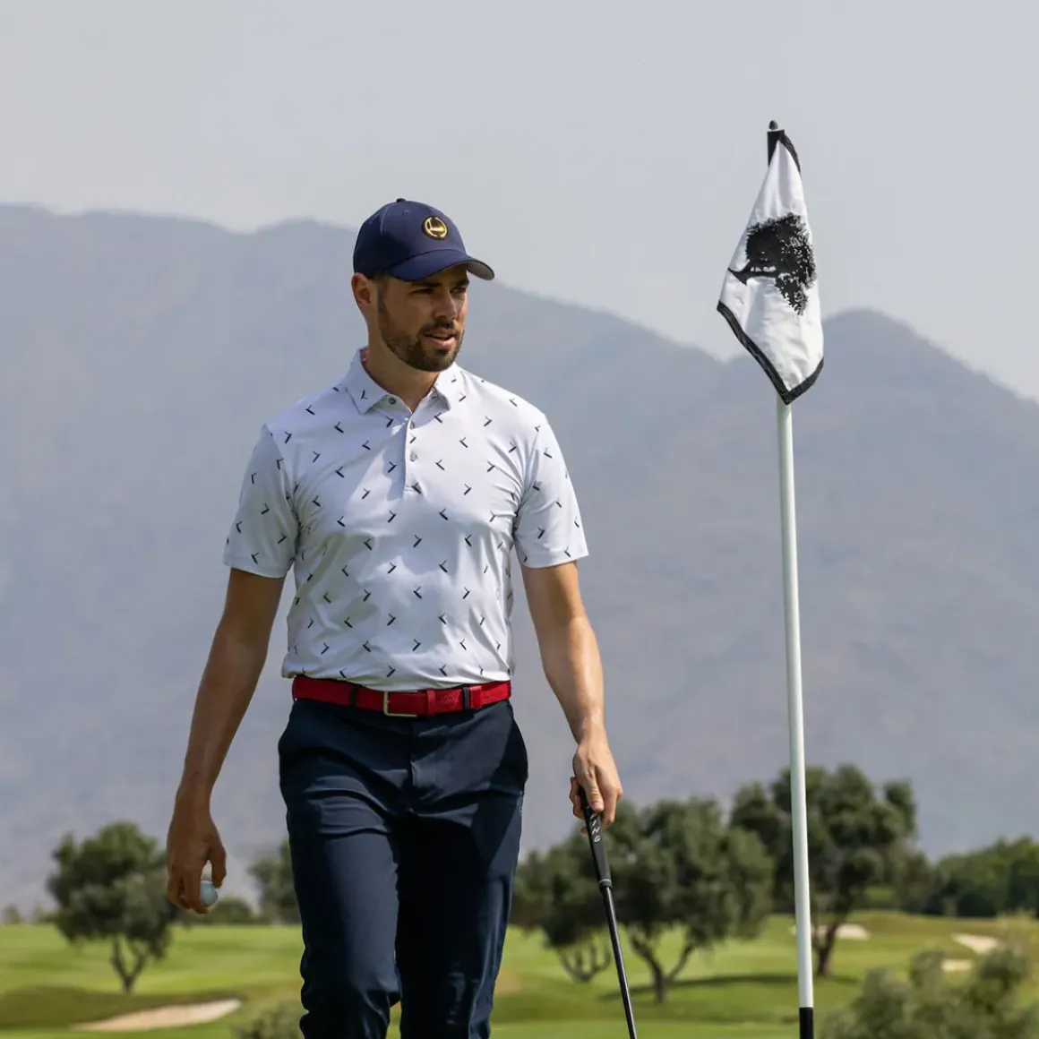 PING Men's Gold Putter Print Golf Polo Shirt